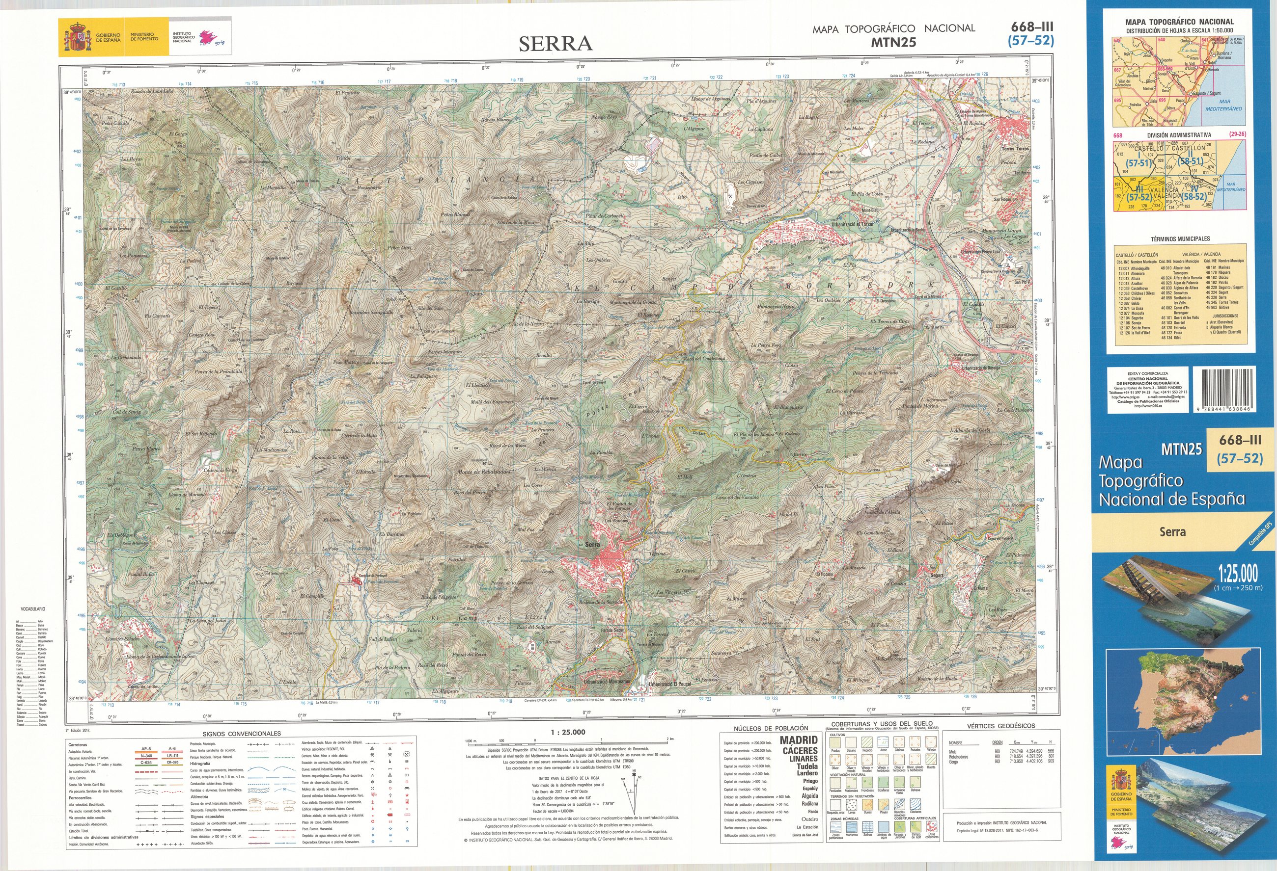 Mapa topográfico utilizado para estudiar el terreno